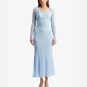Bardot Light Blue Lace Midi Dress